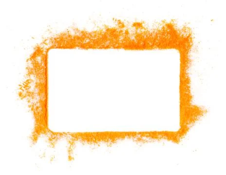 Rectangular shape frame from shimmer orange color isolated on white Foto stock