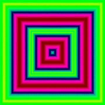 Rectangular shape of neon green, pink, blue square, gaudy multicolored abstra Stock Illustration
