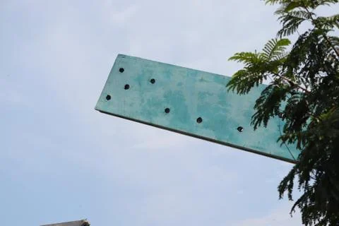 Rectangular shape pattern on the wall outside the field Stock Photos