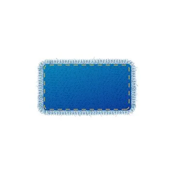 Rectangular shape piece of denim textile realistic vector illustration isolated. イラスト素材