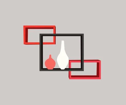 Rectangular Shape Shelf   Vector Illustration. Stock Illustration