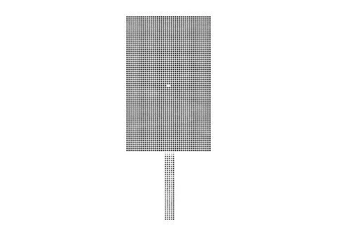 Rectangular shape with thin vertical handle created from halftone dots for .. Stock Illustration