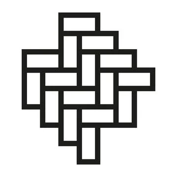 Rectangular Shape Tiles, Laminate Wall Flooring symbol, logotipe Stock Illustration