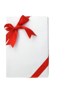Rectangular shape white gift box Stock Photos