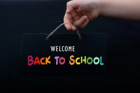 Rectangular shaped black notice board in hand Stock Photos