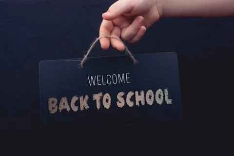 Rectangular shaped black notice board in hand Stock Photos