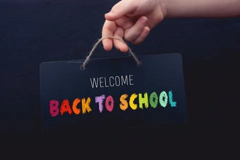 Rectangular shaped black notice board in hand Stock Photos