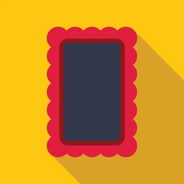 Rectangular shaped blank space with a decorative scalloped border, ideal for  Stock Illustration