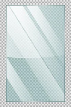 Rectangular shaped glass plate on transparent background. Stock Illustration