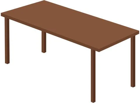 Rectangular shaped table, used to place at living rooms, long low table made of Ilustración de archivo