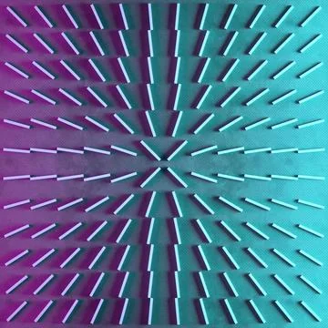 Rectangular shapes follow an imaginary object. 3d rendering illustration Stock Illustration