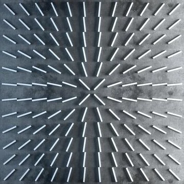 Rectangular shapes on old concrete surface track an imaginary object. 3d render Stock Illustration