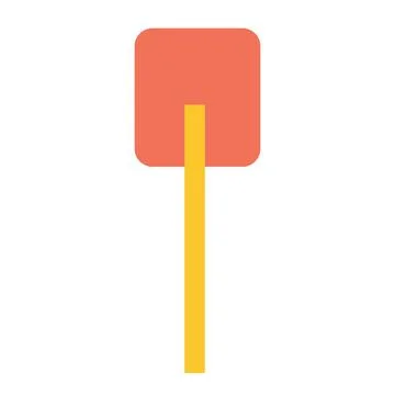Rectangular shovel on an isolated white background. Construction or renovatio Stock Illustration