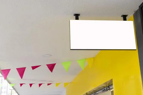 Rectangular sign on the facade of an urban building, space for your text Stock Photos