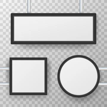 Rectangular signage light box signboard. Black metal cafe, restaurant outdoor イラスト素材