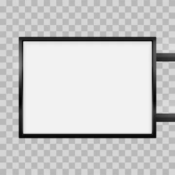 Rectangular signage light box signboard. Vector rectangle lightbox sign box m Stock Illustration