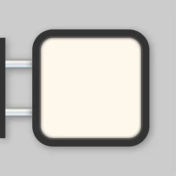 Rectangular signage light box signboard. Neon icon. Black metal cafe, restaurant Stock Illustration