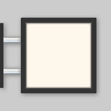 Rectangular signage light box signboard. Neon icon. Black metal cafe, restaurant Illustrazione stock