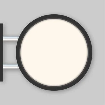 Rectangular signage light box signboard. Neon icon. Black metal cafe, restaurant Illustrazione stock