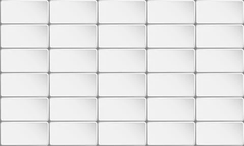 Rectangular silver colored tile buttons wall with rounded corners. Gray cer.. Stock Illustration