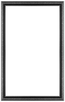 Rectangular silver plated wooden frame Isolated on white background Foto stock