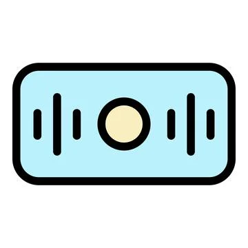 Rectangular smart speaker icon color outline vector 库存插图