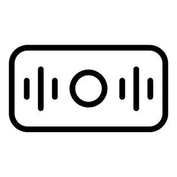Rectangular smart speaker icon, outline style Stockillustratie
