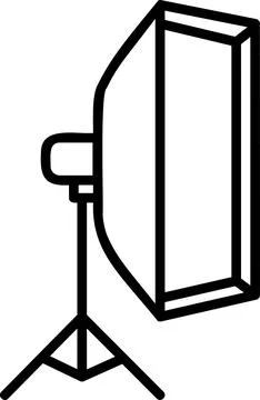 Rectangular Softbox Light Modifier Line Icon Stock Illustration