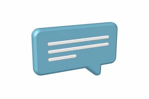 Rectangular Speech bubble 3d sign. Speech bubble with text. 3d vector icon Stock Illustration