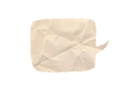 Rectangular speech bubble crumpled paper teture. Vintage bg parchment square Illustrazione stock