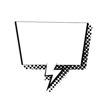 Rectangular speech bubble with lightning flat icon vector isolated. Stock Illustration