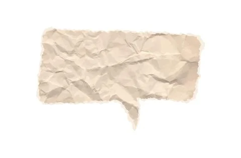 Rectangular speech bubble made of crumpled paper with vintage parchment teture. Stock Illustration