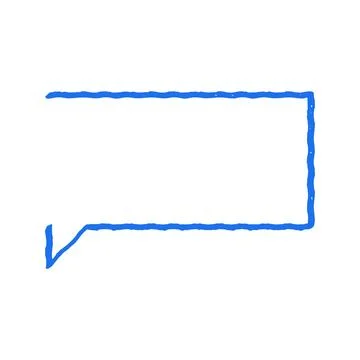 Rectangular Speech Bubble With Serrated Edge Hand Drawn Vector Illustration.. Stock Illustration