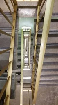 Rectangular Spiral Staircase Viewed Down Its Center Stock-Fotos