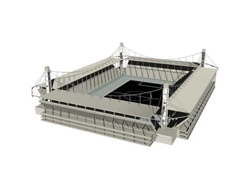 Rectangular sports stadium with canopy 스톡 일러스트