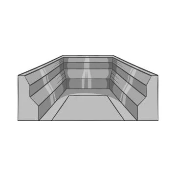 Rectangular stadium icon, black monochrome style Ilustración de archivo