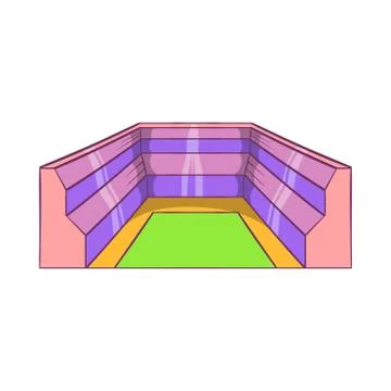 Rectangular stadium icon, cartoon style Ilustración de archivo