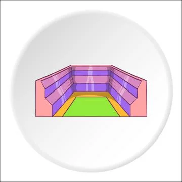 Rectangular stadium icon, cartoon style Ilustración de archivo