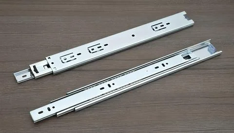Rectangular Stainless Steel Telescopic Channel, For Kitchen Drawer Stainles.. Stock Photos