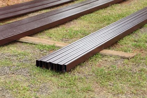 Rectangular steel pipe Stock Photos