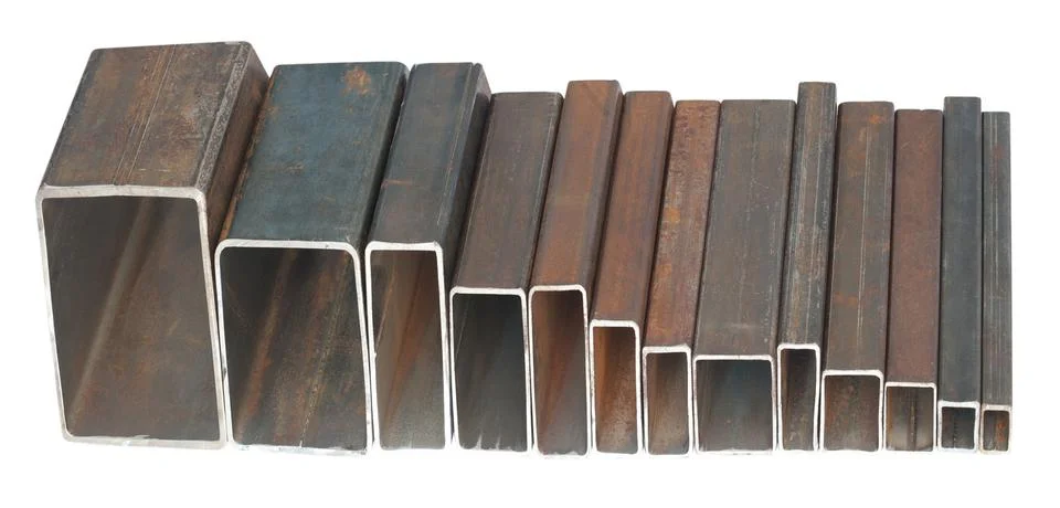 Rectangular steel pipes Stock Photos