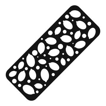 Rectangular stencil showing lemons and small circles creating a pattern Illustrazione stock