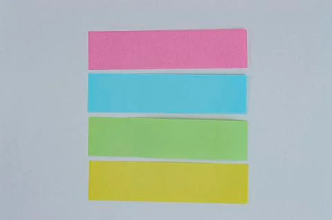 Rectangular stickers for notes on a white background copy space Stock Photos