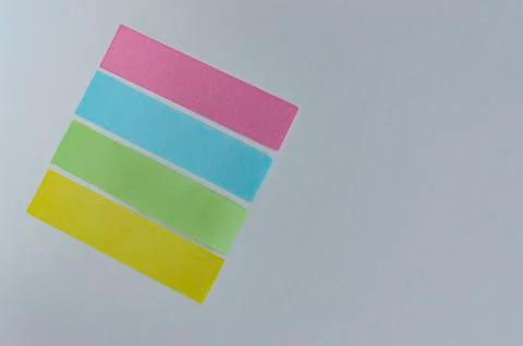 Rectangular stickers for notes on a white background copy space Foto stock