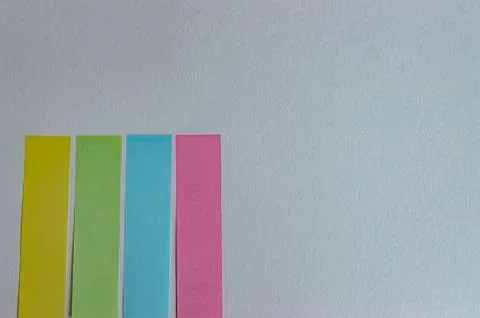 Rectangular stickers for notes on a white background copy space Stock Photos