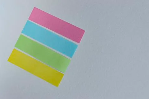 Rectangular stickers for notes on a white background copy space Stock Photos