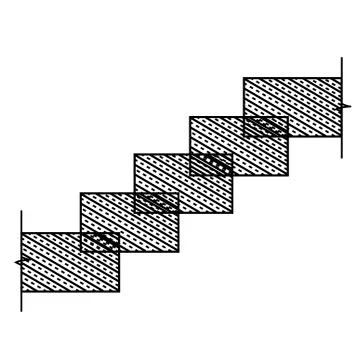 Rectangular stone stairs  Stock Illustration