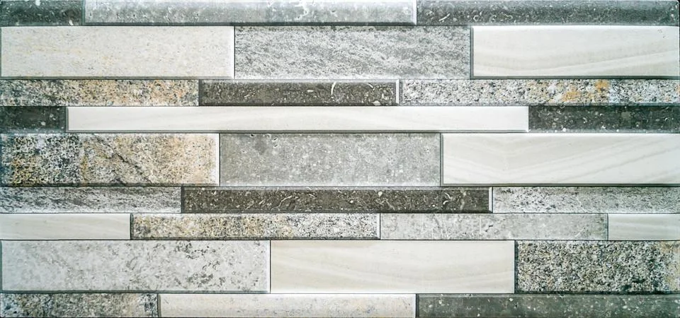 Rectangular stone wall, dark and light gray Stock Photos