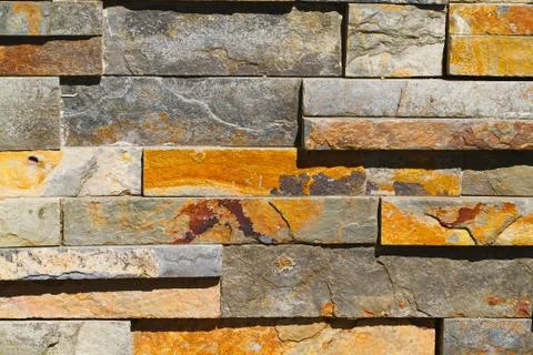 Rectangular stone wall Stock Photos