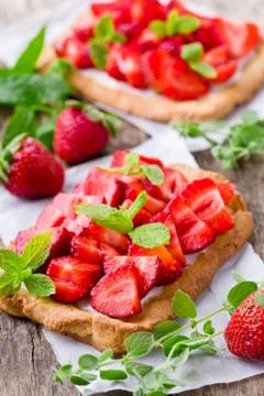 Rectangular Strawberry Pie Stock Photos
